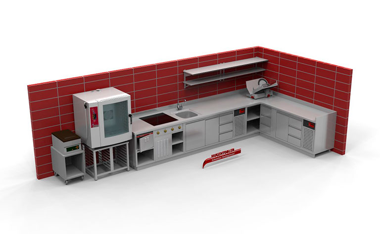 Gastro Küche, Grossküchenplanung, 3D-Visualisierung
