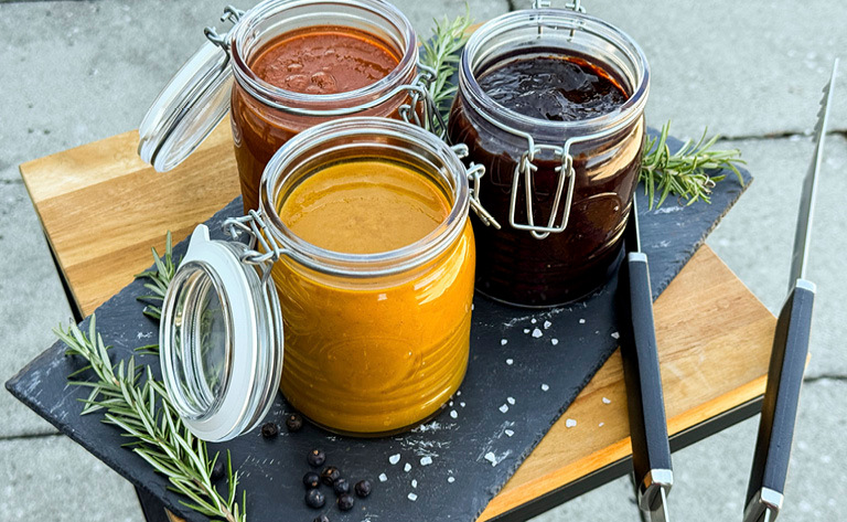 Dreierlei BBQ-Glaze